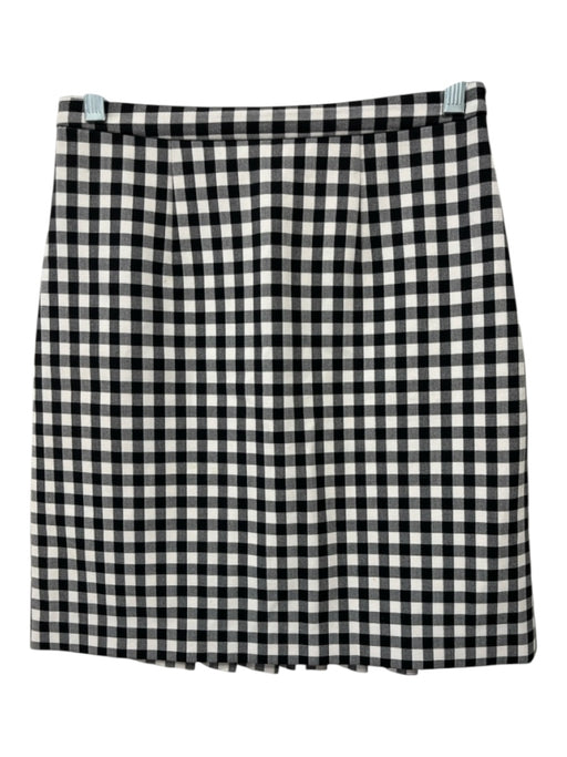 Diane Von Furstenberg Size 2 Black & White Polyester Blend Gingham A Line Skirt Black & White / 2