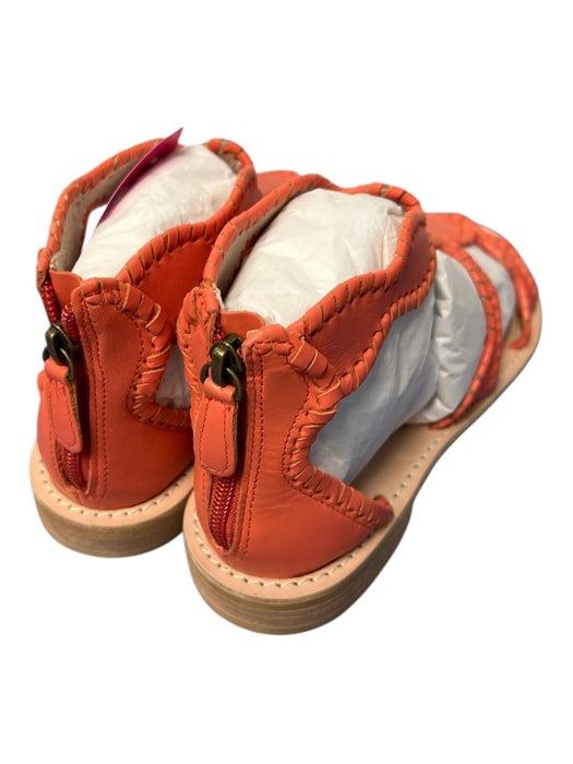 Jack Rogers Shoe Size 7 Melon Leather Back Zip Round Toe Whipstich Detail Shoes Melon / 7