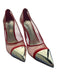 Louis Vuitton Shoe Size 37 Red & Silver leather sole Mesh Metal Toe Logo Shoes Red & Silver / 37