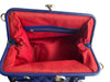 Marc Jacobs Navy Leather Kiss Lock Inside & Outside Pockets Cross Body Strap Bag Navy / M