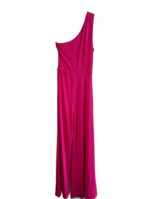 Halston Size 6 Hot pink Rayon One Shoulder Twist Side Zip Dress Hot pink / 6