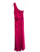Halston Size 6 Hot pink Rayon One Shoulder Twist Side Zip Dress Hot pink / 6