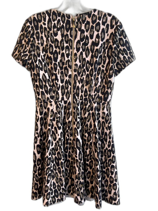 Kate Spade Size 6 Beige, Black & Gray Viscose Blend Animal Print Back Zip Dress Beige, Black & Gray / 6