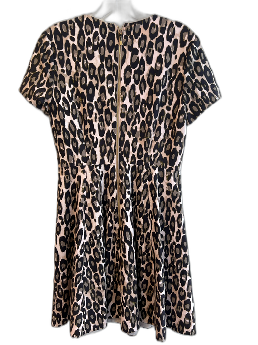 Kate Spade Size 6 Beige, Black & Gray Viscose Blend Animal Print Back Zip Dress Beige, Black & Gray / 6