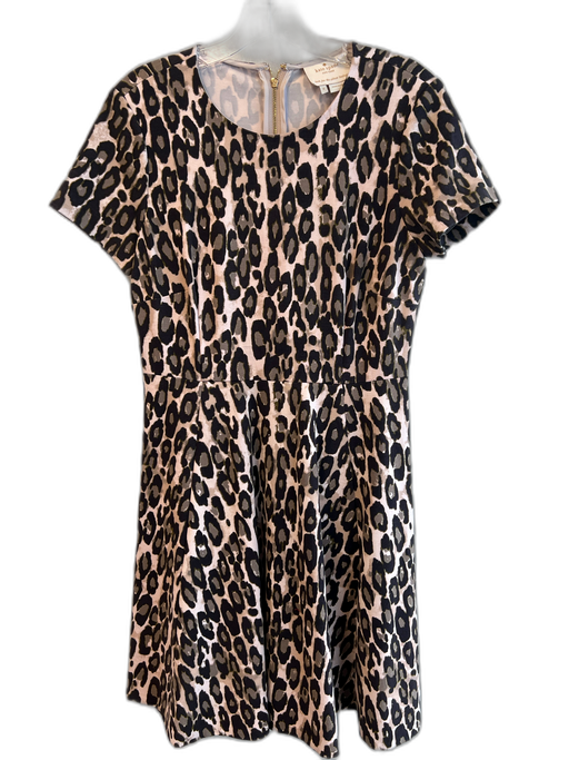 Kate Spade Size 6 Beige, Black & Gray Viscose Blend Animal Print Back Zip Dress Beige, Black & Gray / 6