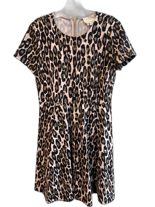 Kate Spade Size 6 Beige, Black & Gray Viscose Blend Animal Print Back Zip Dress Beige, Black & Gray / 6
