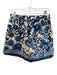 Cara Cara Size S Blue & White Cotton High Rise Flat Front Elastic Waist Shorts Blue & White / S