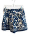 Cara Cara Size S Blue & White Cotton High Rise Flat Front Elastic Waist Shorts Blue & White / S