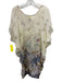Da Nang Size M Beige, Brown, Pink Silk Short Sleeve Floral Sheer Tunic Top Beige, Brown, Pink / M