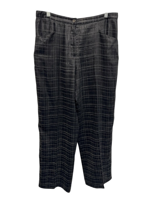 Armani Collezioni Size 10 Black & Yellow Polyester High Rise Plaid Pockets Pants Black & Yellow / 10