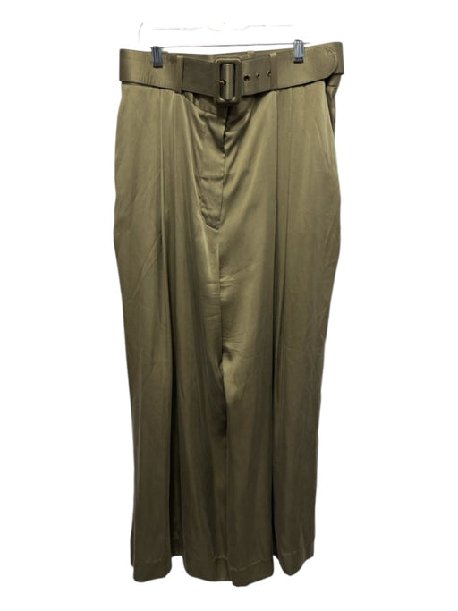 Zimmerman Size 4 Olive Green Silk Wide Leg Zip Fly Belt included Pants Olive Green / 4