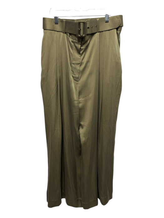 Zimmerman Size 4 Olive Green Silk Wide Leg Zip Fly Belt included Pants Olive Green / 4