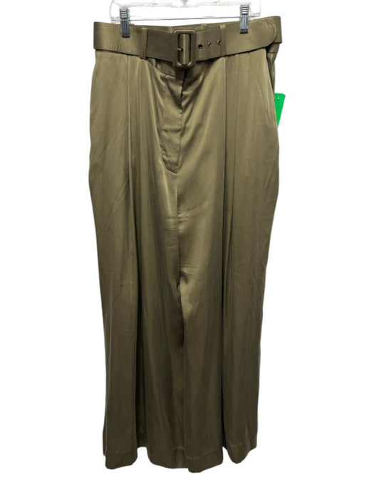 Zimmermann Size 4 Olive Green Silk Wide Leg Zip Fly Belt included Pants Olive Green / 4