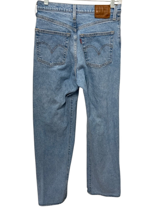 Levis Size 27 Med Light Wash Cotton Denim High Rise 5 Pocket Straight Jeans Med Light Wash / 27
