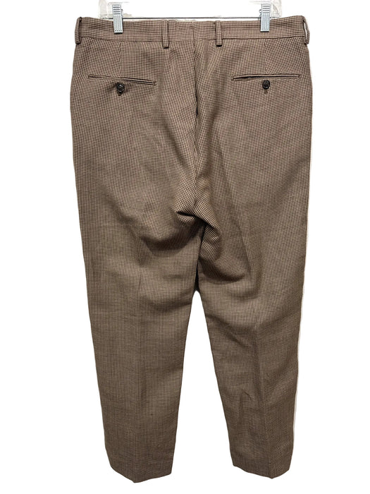 Todd Snyder Size 33 Brown Wool Houndstooth Zip Fly Men's Pants