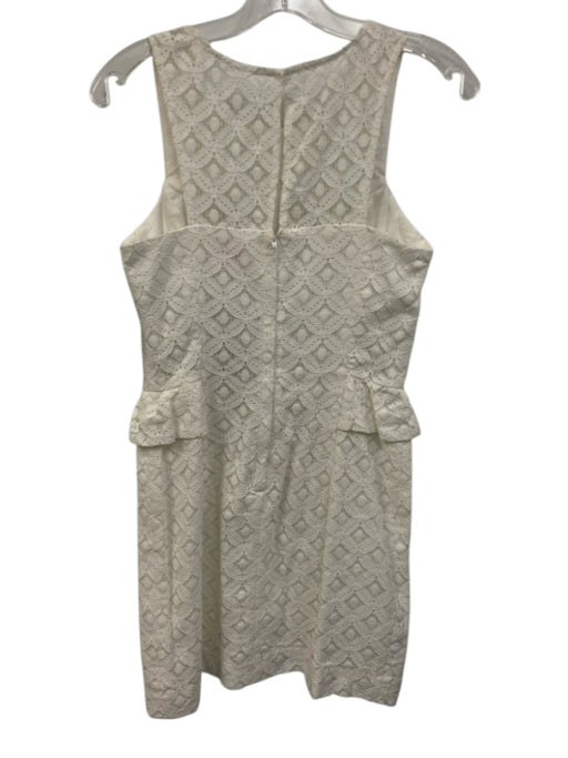 Lilly Pulitzer Size 4 White Cotton Blend Sleeveless Floral Lace Dress White / 4