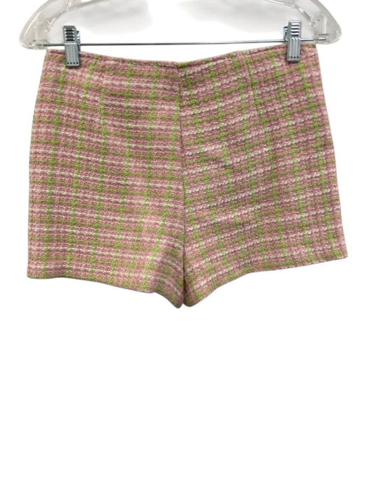 Zara Size M/S Pink, Green, White Cotton Blend Sleeveless Tweed Skort Short Set Pink, Green, White / M/S