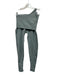 Set Active Size Medium Slate Blue Nylon Blend Stretch Waist Ribbed Pant Set Slate Blue / Medium