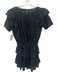Love Shack Fancy Size XS Black Cotton Short Sleeve Crochet Lace Ruffle Dress Black / XS