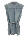 Free People Size XS Light Wash Cotton Cap Sleeve Buttons pocket Denim Dress Light Wash / XS