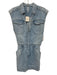 Free People Size XS Light Wash Cotton Cap Sleeve Buttons pocket Denim Dress Light Wash / XS