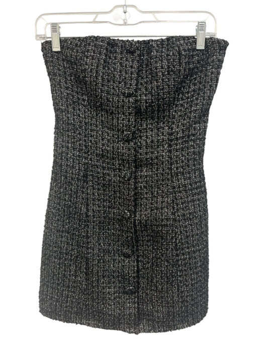 More To Come Size XS Black & Silver Polyester Sleeveless Woven Buttons Dress Black & Silver / XS