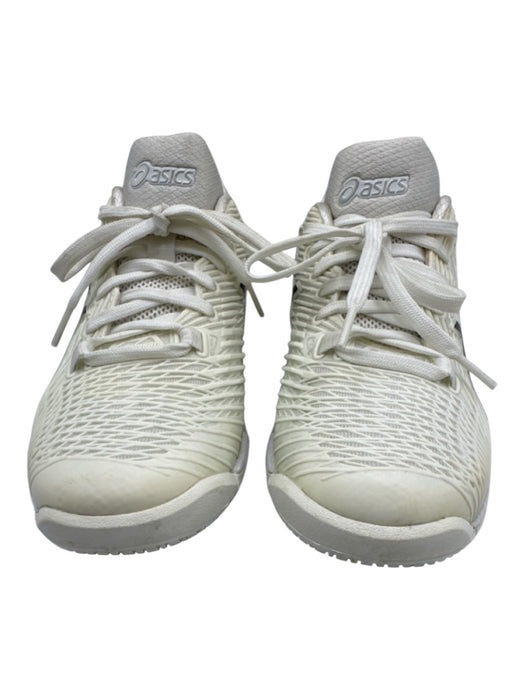 Asics Shoe Size 7 White, Gray & Black Synthetic Running Lace Up webbed Sneakers White, Gray & Black / 7