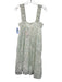 Amanda Uprichard Size XS White & Green Cotton Sleeveless Floral Print Midi Dress White & Green / XS