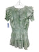 Love Shack Fancy Size P Mint Green Cotton Short Sleeve Crochet Lace Ruffle Dress Mint Green / P