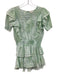 Love Shack Fancy Size P Mint Green Cotton Short Sleeve Crochet Lace Ruffle Dress Mint Green / P
