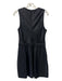 Theory Size 10 Black Wool Blend Sleeveless Shiny Textured Waist Detail Dress Black / 10