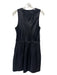 Theory Size 10 Black Wool Blend Sleeveless Shiny Textured Waist Detail Dress Black / 10