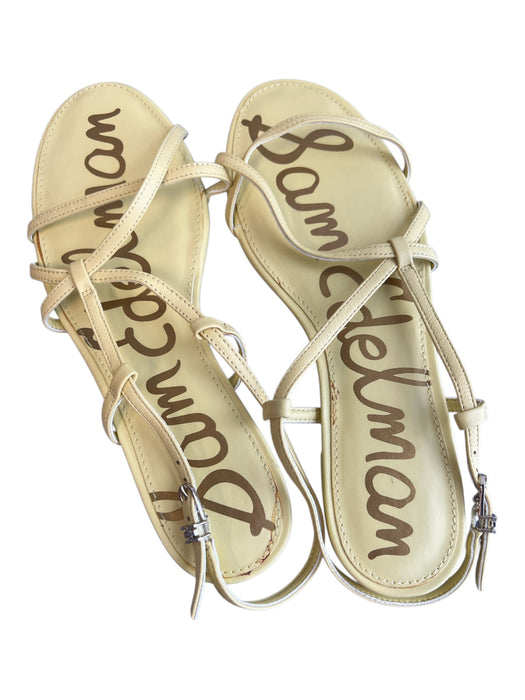 Sam Edelman Shoe Size 7.5 Yellow Leather Strappy Open Toe & Heel Flat Shoes Yellow / 7.5