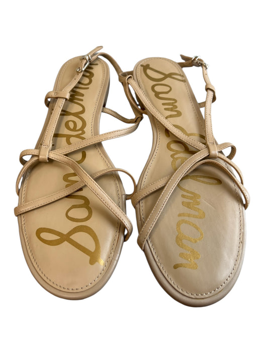Sam Edelman Shoe Size 7.5 Tan Leather Strappy Open Toe & Heel Flat Shoes Tan / 7.5