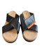 Clarks Shoe Size 7.5 Black Leather Cross Over Wedge Sandal Shoes Black / 7.5