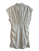 By Anthropologie Size Large White Linen Blend Half Button Sleeveless Dress White / Large