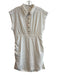 By Anthropologie Size Large White Linen Blend Half Button Sleeveless Dress White / Large