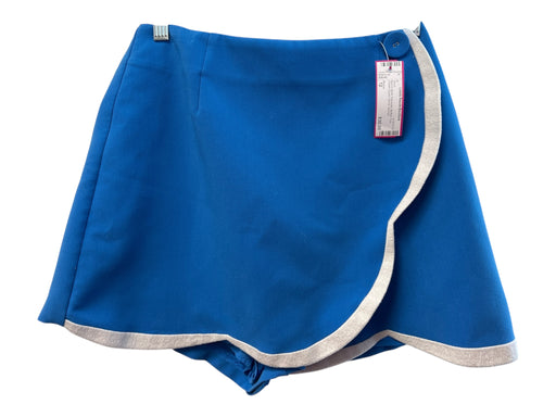 Maeve Size 12 Blue & White Polyester Button Trim Hidden Zipper Skort Blue & White / 12