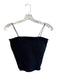 Alo Size Large Black Nylon Spaghetti Strap Ribbed Cropped Built In Bra Top Black / Large