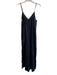 Athleta Size M Black Cupro V Neck Wide Leg Front Pocket Spaghetti Strap Jumpsuit Black / M