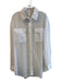 Alo Size M White Nylon Blend Collared Long Sleeve Front Pockets Sheer Top White / M