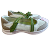 Vivaia Shoe Size 38 Creme & Green Manmade Material Velcro Strap Slip On Shoes Creme & Green / 38
