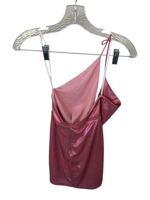 Superdown Size XS Pink Polyester Halter Neck Metallic Open Back Mini Dress Pink / XS