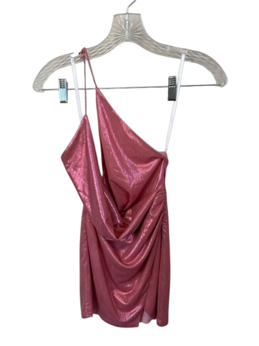 Superdown Size XS Pink Polyester Halter Neck Metallic Open Back Mini Dress Pink / XS