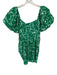 Saints & Secrets Size S Green & White Polyester Short Balloon Sleeve Dress Green & White / S