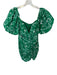 Saints & Secrets Size S Green & White Polyester Short Balloon Sleeve Dress Green & White / S