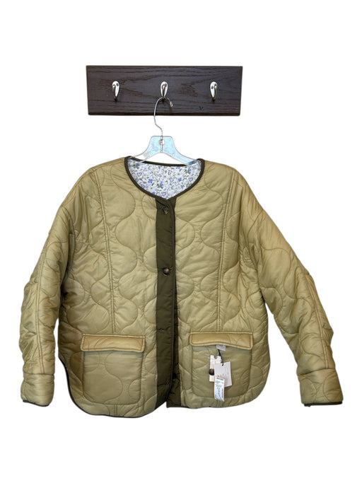 Mable Size L Green Nylon Long Sleeve Quilted Reversible Coat Green / L