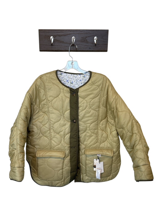 Mable Size L Green Nylon Long Sleeve Quilted Reversible Coat Green / L