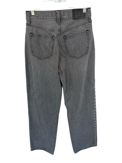 Abercrombie & Fitch Size 25 Grey & Silver Polyester Blend Studs High Waist Jeans Grey & Silver / 25