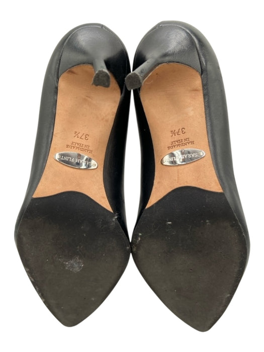 Sarah Flint Shoe Size 37.5 Black Leather Pointed Toe Skinny Heel Pumps Black / 37.5